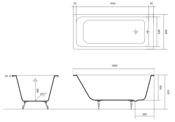 Чугунная ванна Aquatek Дельта 180x80 фото
