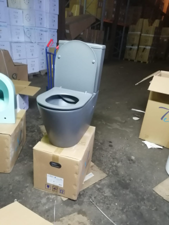 Унитаз напольный безободковый с функцией биде SantiLine SL-5014MG фото