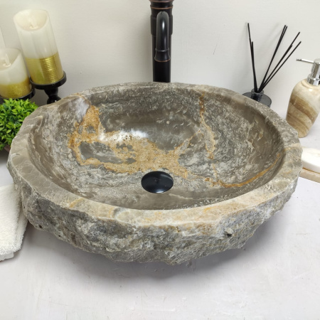 Накладная раковина из оникса Erozy Grey EO-00601 (53*43*15см) фото