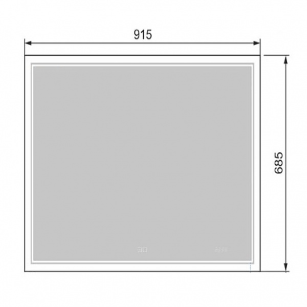 Зеркало с подсветкой Jorno Glass Gla.02.92/W 92 см фото