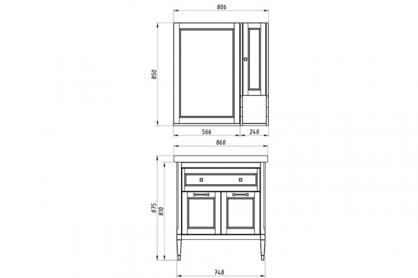 Тумба с раковиной ASB-Woodline Гранда 85 11487 зеленая фото