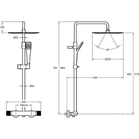 Душевая система (стойка) с термостатом Jacob Delafon Rivoli E26587-CP фото