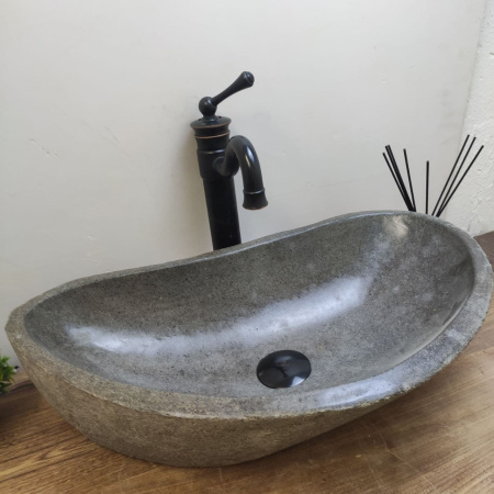 Накладная раковина из речного камня RS01144 (57*33*15) A2 фото