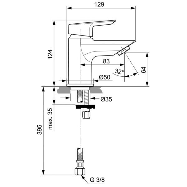 Смеситель для раковины Ideal Standard TESI A6568AA фото