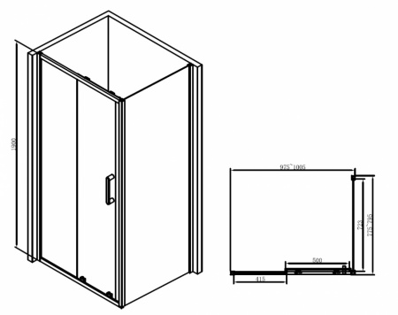 Душевой уголок Abber Schwarzer Diamant AG30100B-S80B 100x80 фото