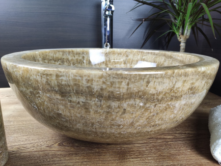 Накладная раковина из оникса Indo Bowl Sunset Medium BO-00012 фото