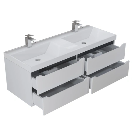 Тумба под двойную раковину Uperwood Tanos 120 2910203303 белая/графит фото