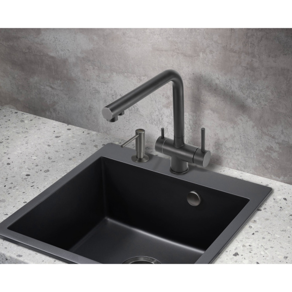 Смеситель для кухни под фильтр Milacio Ultra Almonte MCU.558.TB черный фото