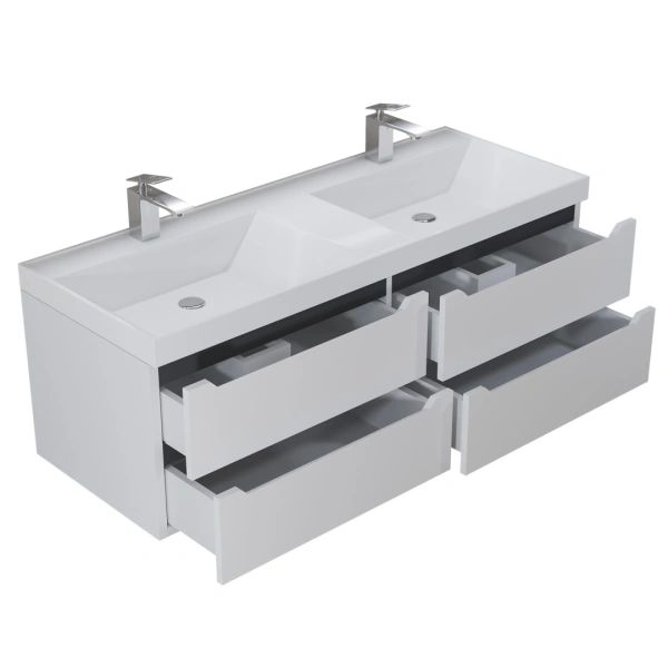 Тумба под двойную раковину Uperwood Tanos 120 2910203303 белая/графит фото