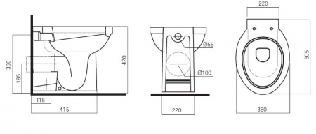 Унитаз приставной Am.Pm Bliss C551438WH фото