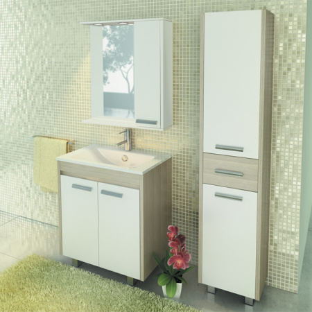 Зеркало-шкаф Comforty Тулуза-75 белый глянец фото