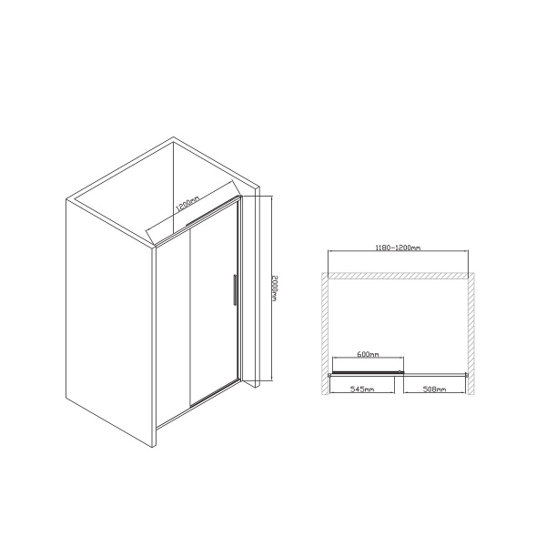 Душевая дверь Vincea Slim-U VDS-2SU120CLB 120 см черная фото