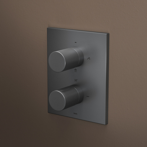 Душевая система скрытого монтажа с термостатом Iddis Duna DUNGMSTi68 графит матовый фото