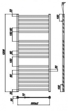 Водяной полотенцесушитель Ravak Degree X04000083667 50x120 фото