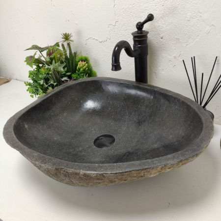 Накладная раковина из речного камня RS01471 (54*44*15) B102 фото