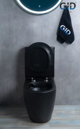 Унитаз напольный с бачком Gid Tr2177BM черный матовый фото