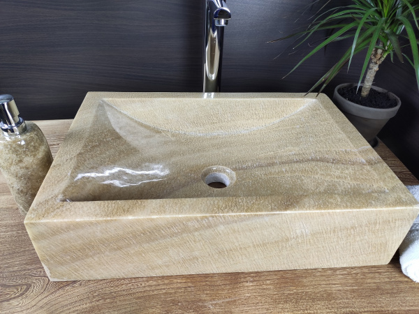 Накладная раковина из оникса Indo Prau Sunset Kecil OP-00115 фото