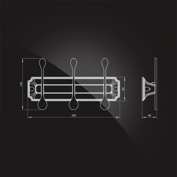 Планка с тремя крючками Elghansa Hermitage HRM-730 фото
