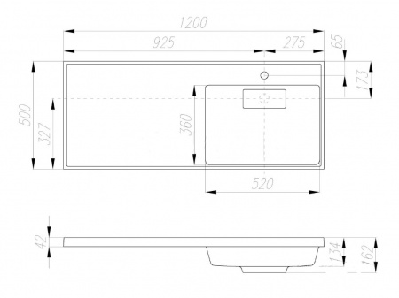 Раковина Акватон Рейн 1A72243KLH010 120 см фото
