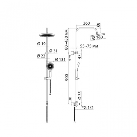 Душевая система (стойка) Iddis SpaHome SPA3F0Ci76 фото