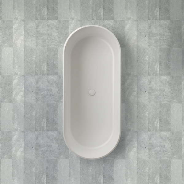 Ванна из искусственого камня Abber Stein AS9607 170x75 белая матовая фото