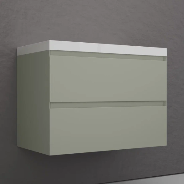 Тумба подвесная под раковину Style Line Манхэттен 80 ЛС-00002361 олива фото