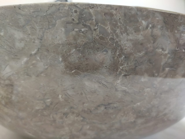 Раковина из мрамора Indo Bowl Grey теплый Tin Lip Medium BM-00254 фото
