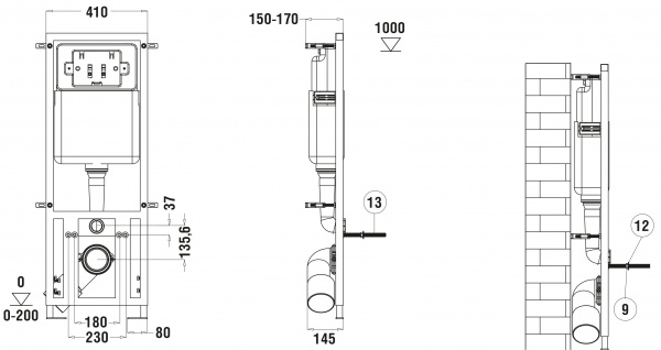 Инсталляция для подвесного унитаза Weltwasser WW MARBERG 410 без кнопки фото