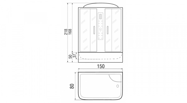 Душевой бокс River Wisla 150/80/50 МТ фото