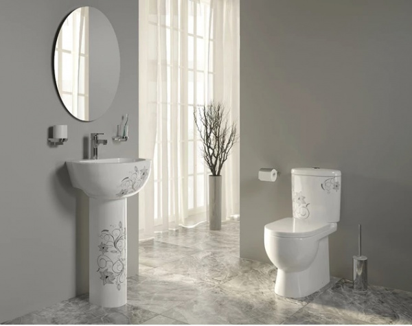 Унитаз-компакт Sanita luxe Art Flora с сиденьем soft close ARTSLCC10040622 фото