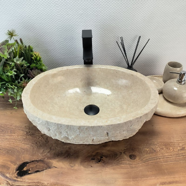 Раковина из мрамора Marble Cream MC-69258 50x40x15  фото