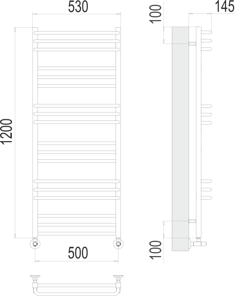 Водяной полотенцесушитель Соренто П18 500х1200 Terminus 4670078530851 фото