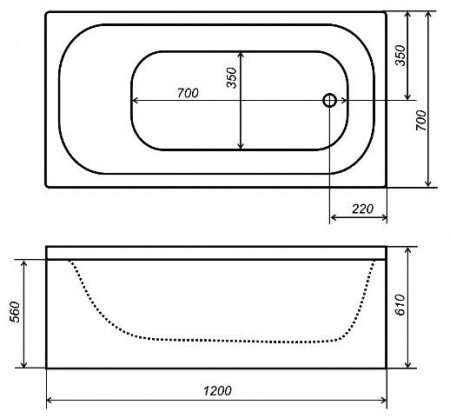 Акриловая ванна Triton Стандарт 120х70 фото