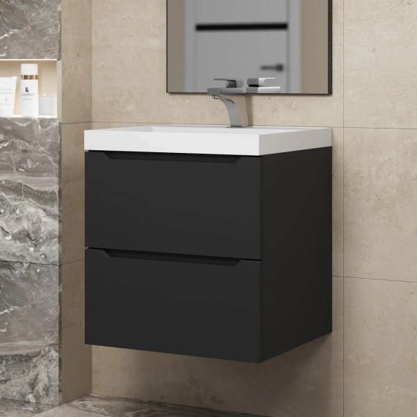 Тумба под раковину Uperwood Tanos 50 2191020001 черная матовая фото