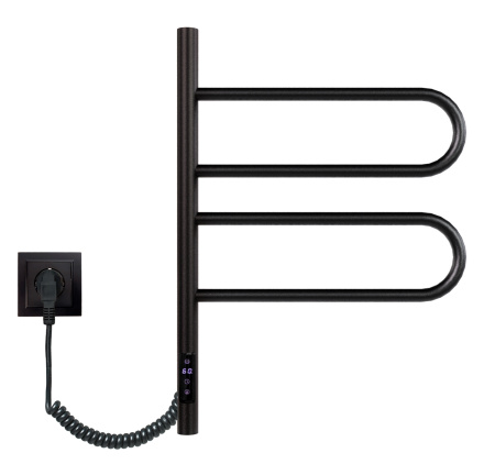 Электрический полотенцесушитель Vincea VTD-1R1CBE 44×60 черный, таймер фото