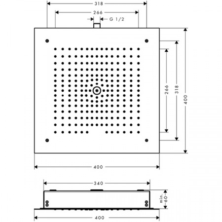 Верхний тропический душ Hansgrohe Raindance E 1jet 26252000 фото