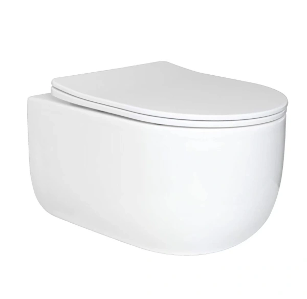 Подвесной унитаз со смывом торнадо GID NC Tr2133TF-WM белый матовый, с сиденьем фото