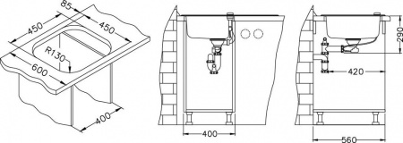 Мойка для кухни Alveus Wave 20, (фиолетовое стекло) фото