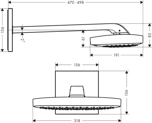 Верхний тропический душ Hansgrohe Raindance Select Е300 3jet 26468400 фото