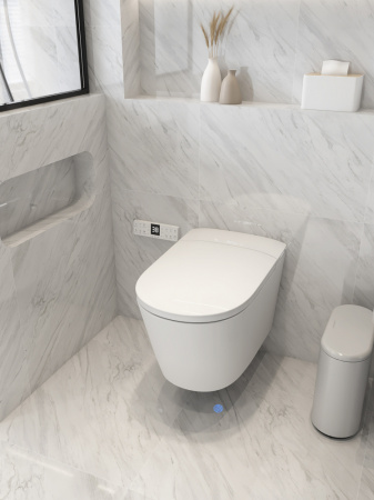 Электронный унитаз-биде импульсный Abber Bequem AC1121S белый фото