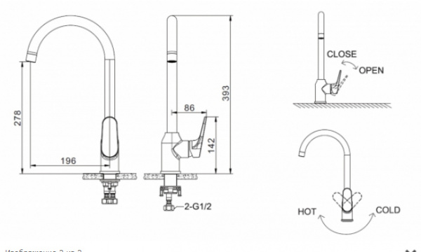 Смеситель для кухни Bravat Eler F7191238CP-RUS фото