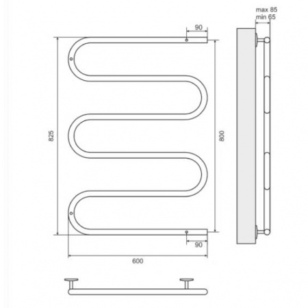 Полотенцесушитель электрический Terminus Ш-образный 4620768883972 600х800 фото