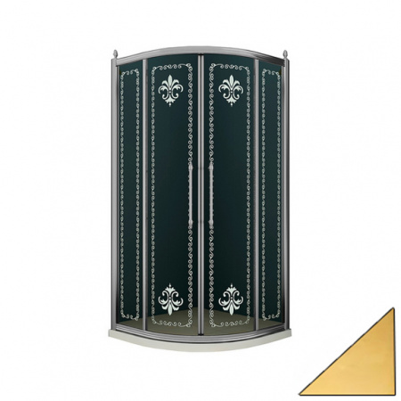 Душевой уголок Cezares Retro RETRO-R-2-90-SCORREVOLE-CP-G 90x90 золото фото