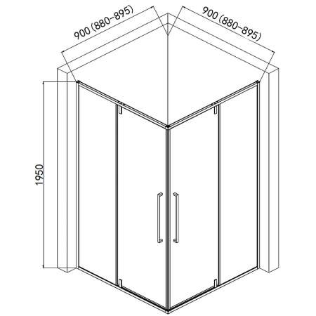Душевой уголок AQUAme AQM7102-2-9 90x90 черный фото