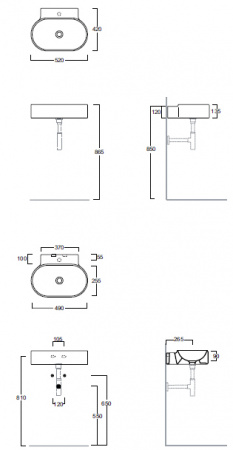 Подвесная раковина Simas Flow FL17bi*0 52 см фото