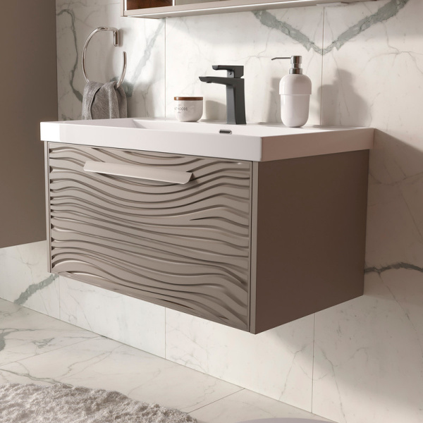 Тумба под раковину EQUIL Gleam 80 tpGLEAM80.1Y-25 амарок/дуб вотан фото