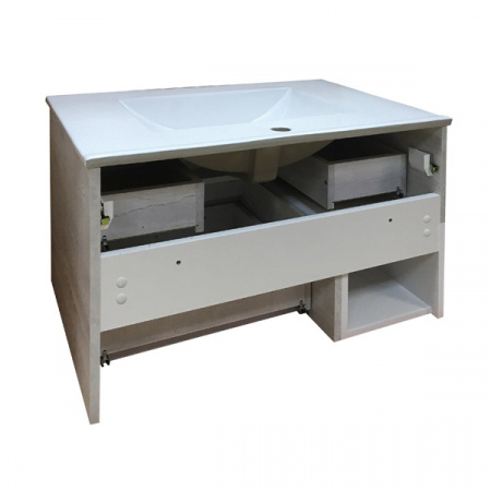 Тумба Comforty Турин-75 дуб белый с раковиной Comforty 75E фото