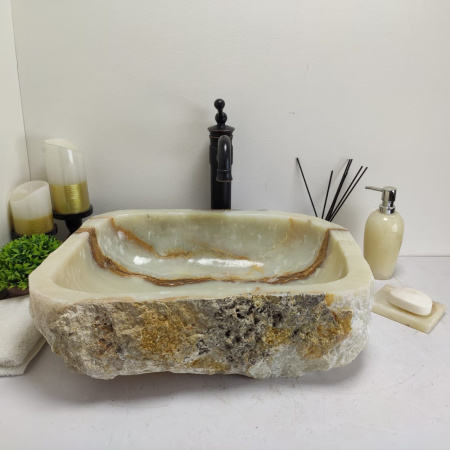 Накладная раковина из оникса Erozy Green EO-00790 (51*37*15см) фото
