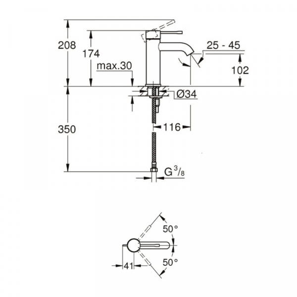 Смеситель для раковины Grohe Essence New 23590A01 фото