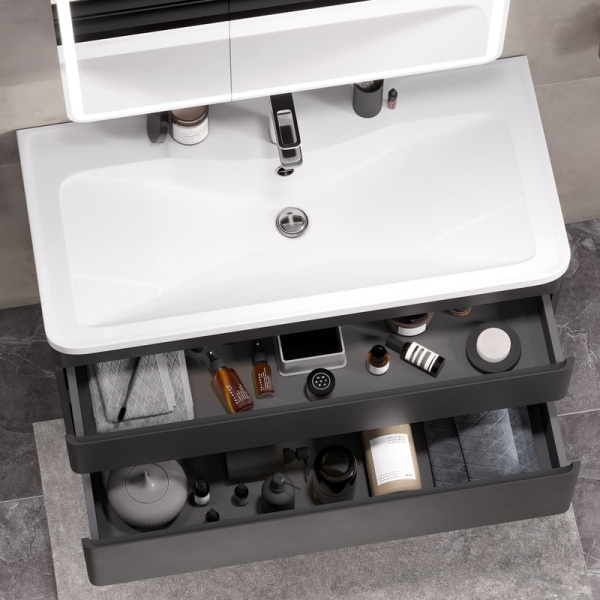 Тумба под раковину EQUIL Eltoro 100 tpELTR100.2Y-03 черный софт фото